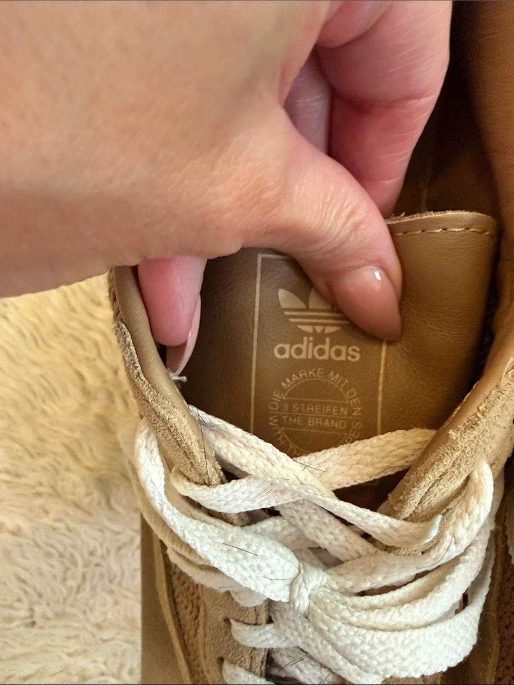 adidas samba OG ‘Cardboard’ color Mesh & Suede Sneakers with White Stripes - Picture 2 of 13